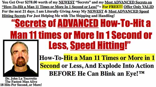 “如何在 1 秒或更短的时间内击打一个人 11 次或更多，并在他眨眼之前立即采取行动！”