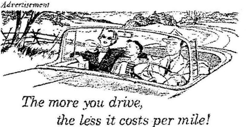 你驾驶的里程越长, 每公里花的钱就越少!