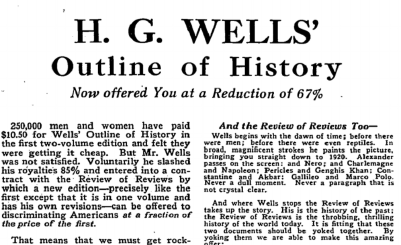 威尔斯《历史纲要》图书销售信第三版