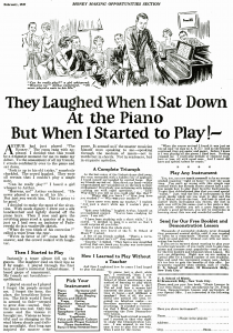 当我坐到钢琴旁时，他们都笑了…但是，当我开始演奏时！-销售信军火库